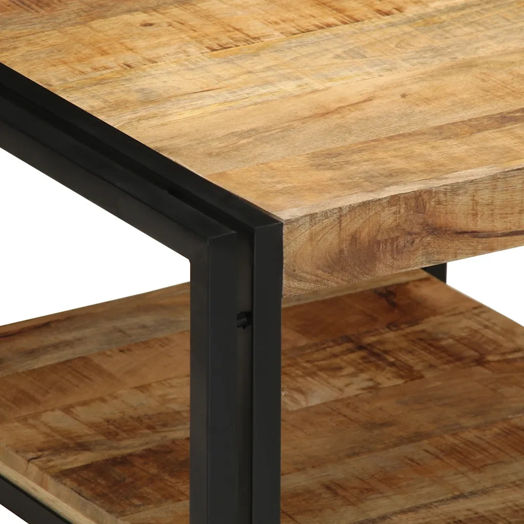 Tavolino da Salotto 50x50x38 cm Legno Massello di Mango Grezzo 4102721