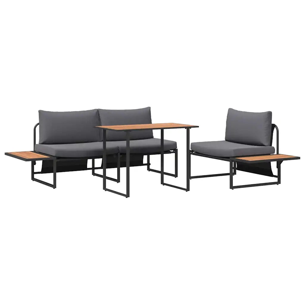 Set da Pranzo per Giardino 3 pcs Antracite Acciaio 3335888