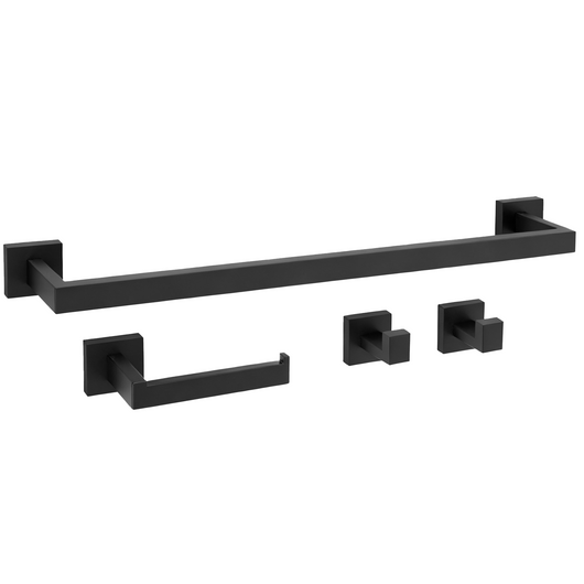 Set Accessori Da Bagno Rio Black 4 Pezzi
