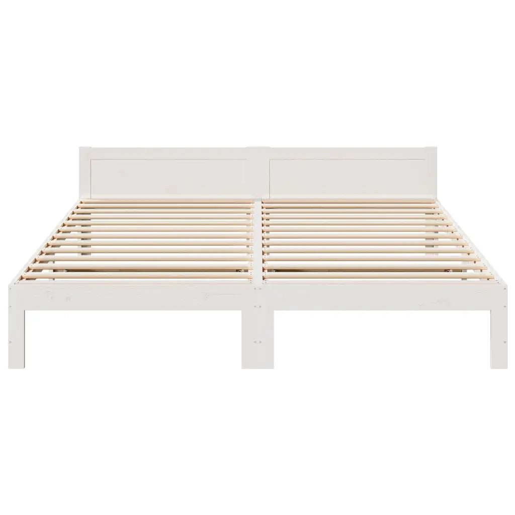 Giroletto senza Materasso Bianco 160x200 cm Legno Massello Pino 859230