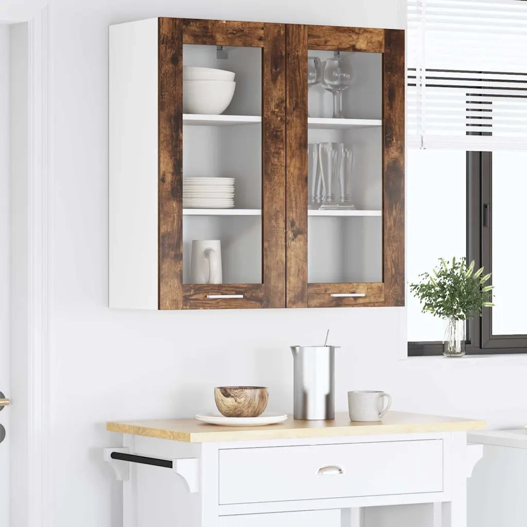 Armadio pensile con porta 2 pcs Rovere fumé 40 x 31 x 80 cm