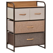 Cassettiera 4 Cassetti in Tessuto ¨C Zephmum ¨C Multicolore 58x29x78,5 cm