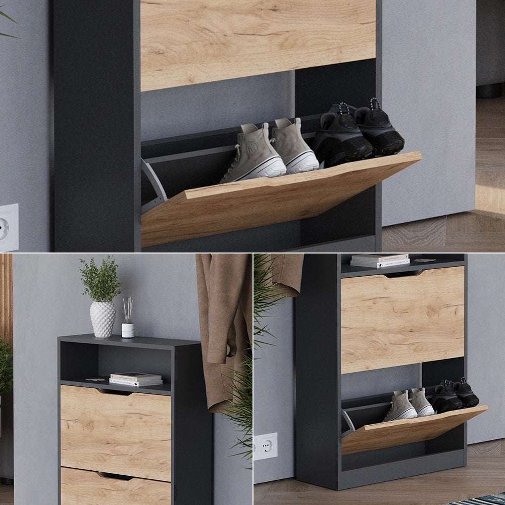 Vicco  Antracite/quercia dorata 22 x 89.5 cm con 2 scomparti