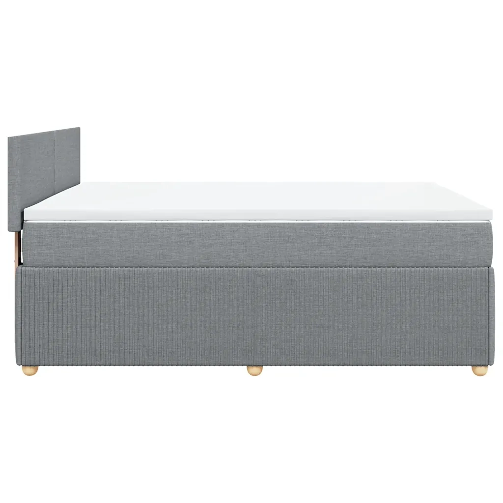 Giroletto a Molle con Materasso Grigio Chiaro 140x190cm Tessuto