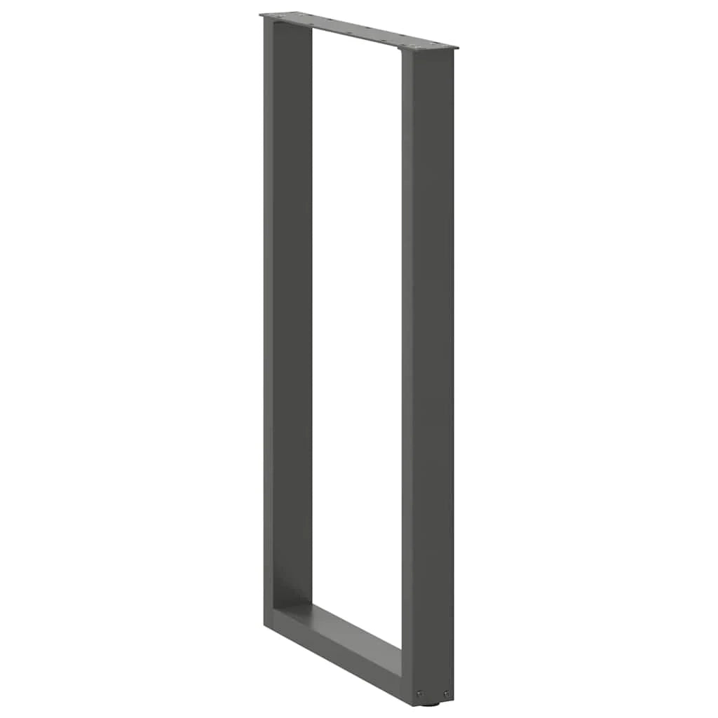 Set di 2 gambe regolabili per tavolo da bar a forma di U 60 x 110 cm design moderno maggiore stabilità acciaio antracite 02_0057490