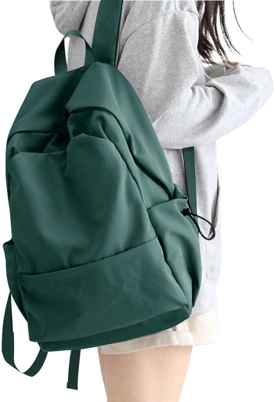 Zaino per Ragazze, Borsa da Scuola Causale per Ragazze di 14 Pollici con Porta Laptop, Zaino per Ragazze e Ragazzi, Impermeabile, Verde Militare