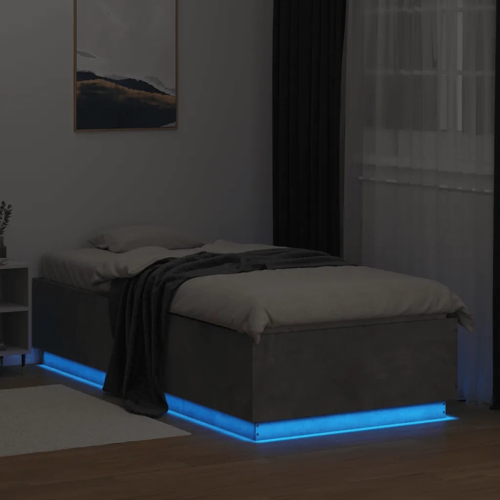 Giroletto Luci LED Grigio Cemento 100x200 cm Legno Multistrato 3209628