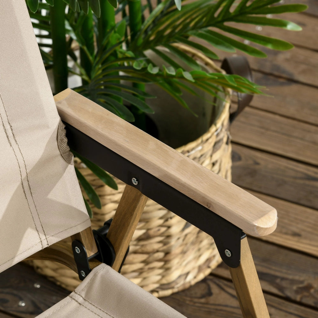 Sedia da giardino pieghevole ¨C zephmum ¨C acciaio, effetto legno, kaki