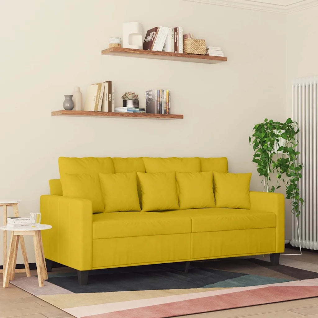 Divano a 2 Posti giallo 140 cm in Velluto