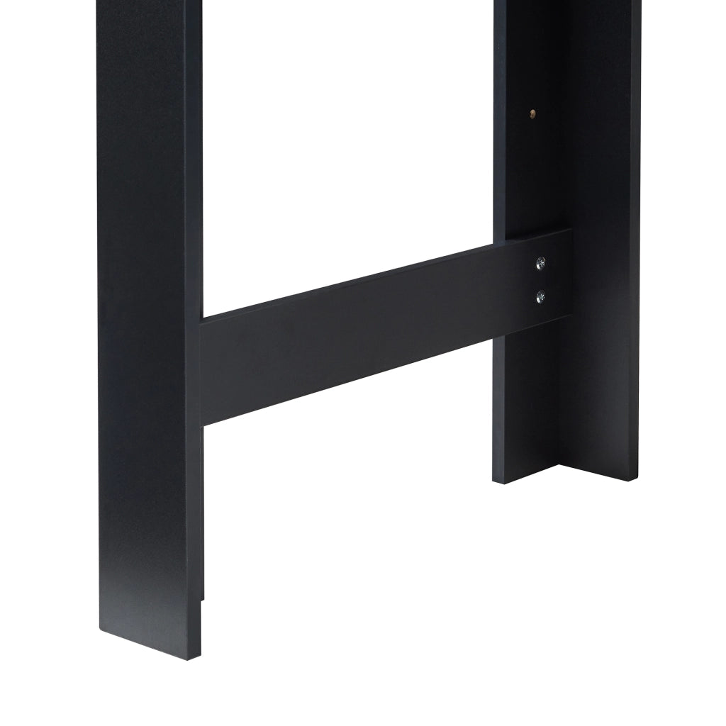 Tavolo Alto da Bar Danderyd Bancone a 3 Ripiani Laterali 120 x 60 x 106 cm - Nero e Effetto Rovere [en.casa]