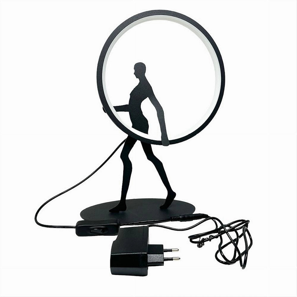 Trade Shop - Lampada Da Tavolo 9w Scultura Corpo Uomo A Led Lume Luce 3000k 4000k 6500k D02-n - -bianco Caldo      -