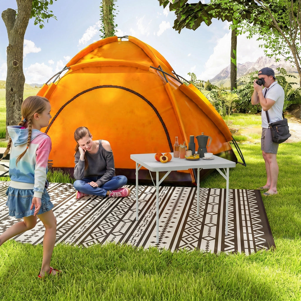 Tavolo da campeggio pieghevole ¨C zephmum ¨C grigio scuro, HDPE e metallo, 86x86x74 cm