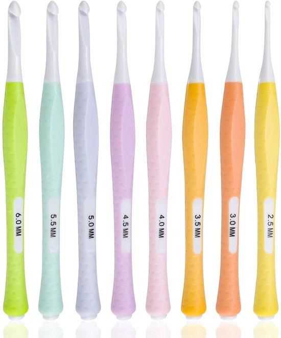 Set di aghi da cucire ergonomici 8 pezzi - Silicio - 14,5 cm - Aghi da cucire per principianti