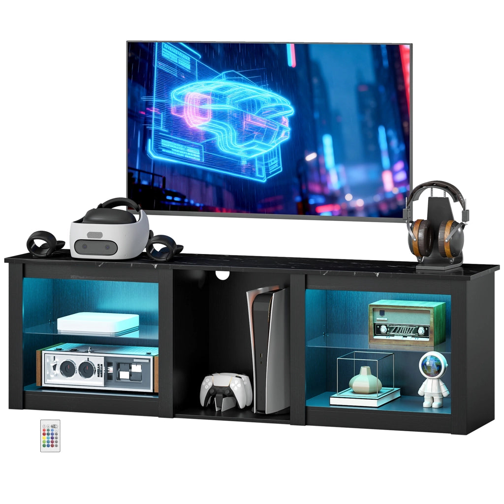 Mobile TV con illuminazione LED ¨C zephmum ¨C Nero 160x40x40 cm