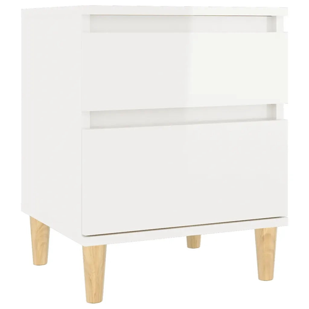 Comodino Bianco Lucido 40x35x50 cm