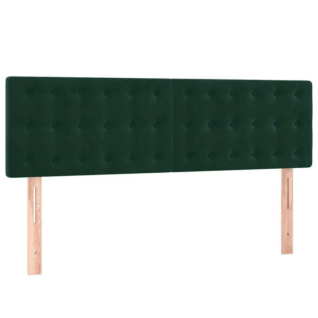 Giroletto a Molle con Materasso Verde Scuro 140x200 cm Velluto
