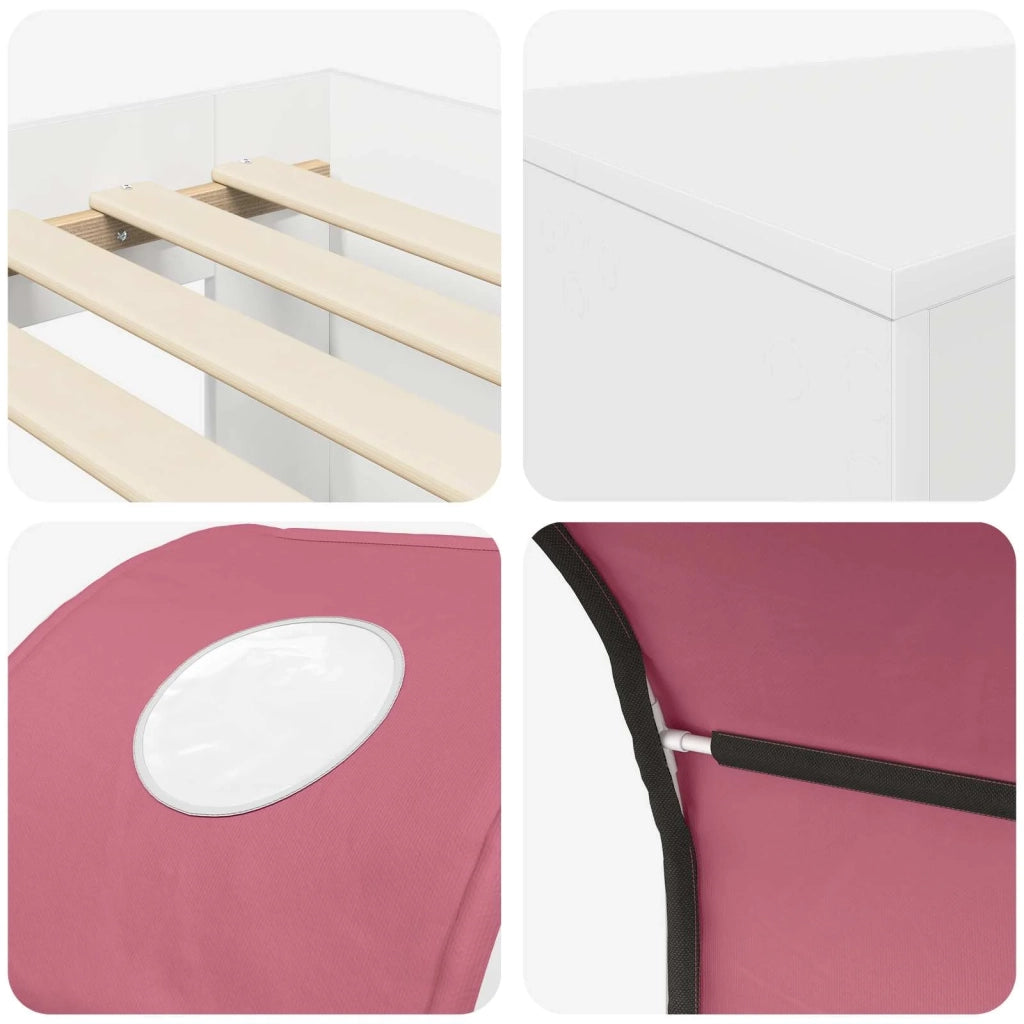 Letto con Tunnel 4 pcs Rovere Artigianale e Rosa 3423512