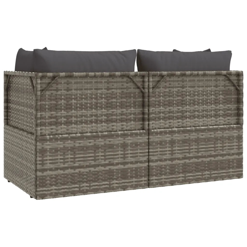 Set Divani da Giardino 3 pz | Set Salotto da Giardino con Cuscini in Polyrattan Grigio