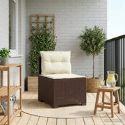 Divano da esterno-Divano da Giardino a 1 Posto con Cuscini Aspetto Rattan PP 832775