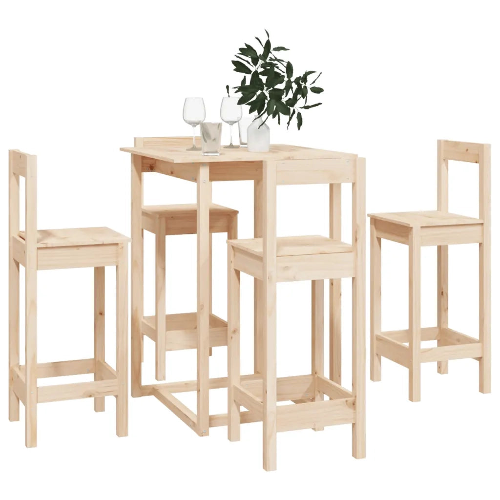 Set da Bar 5 pz in Legno Massello di Pino 3124742
