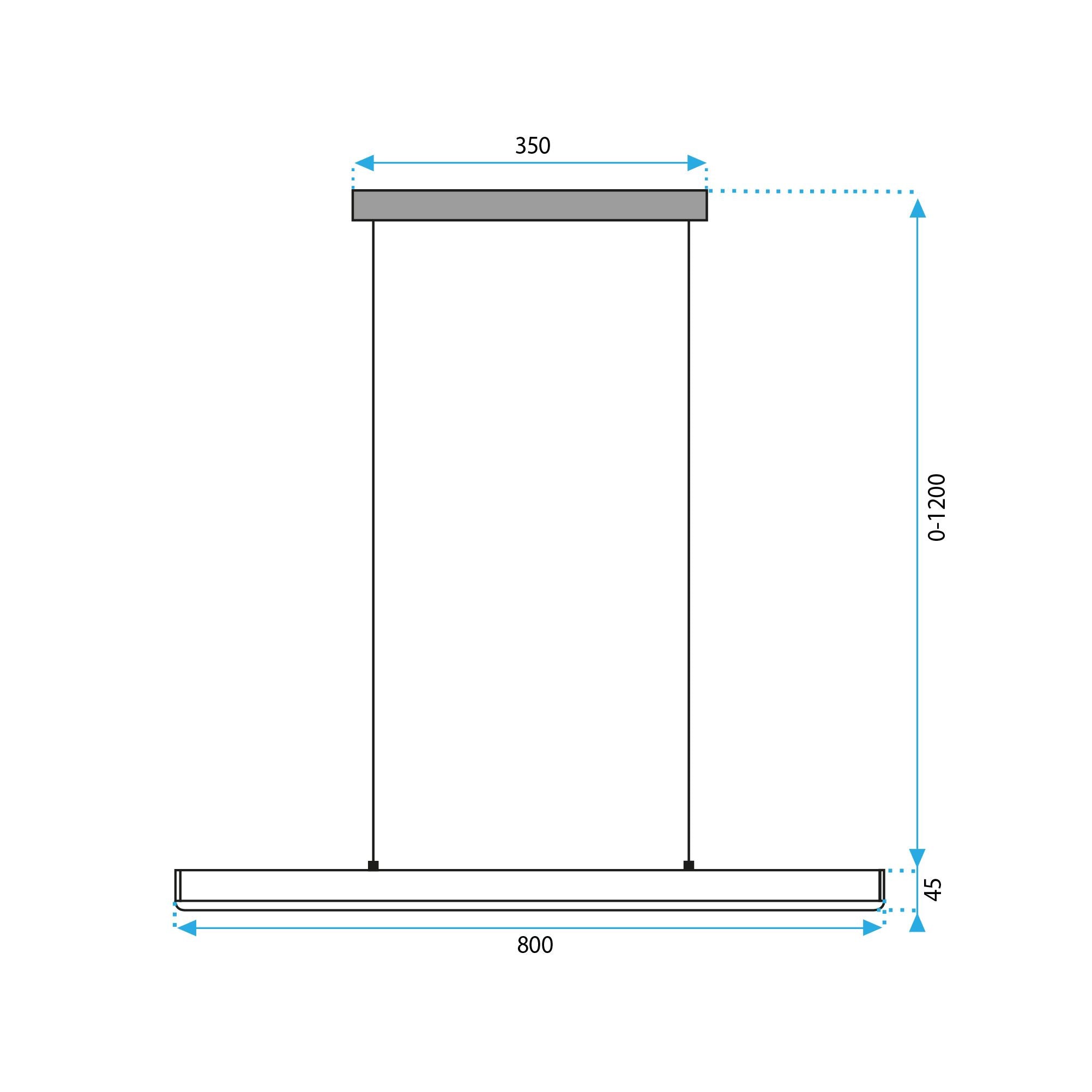 Lampada Led Led App1447-cp Black 80cm