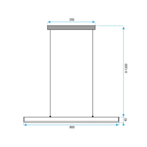 Lampada Led Led App1447-cp Black 80cm