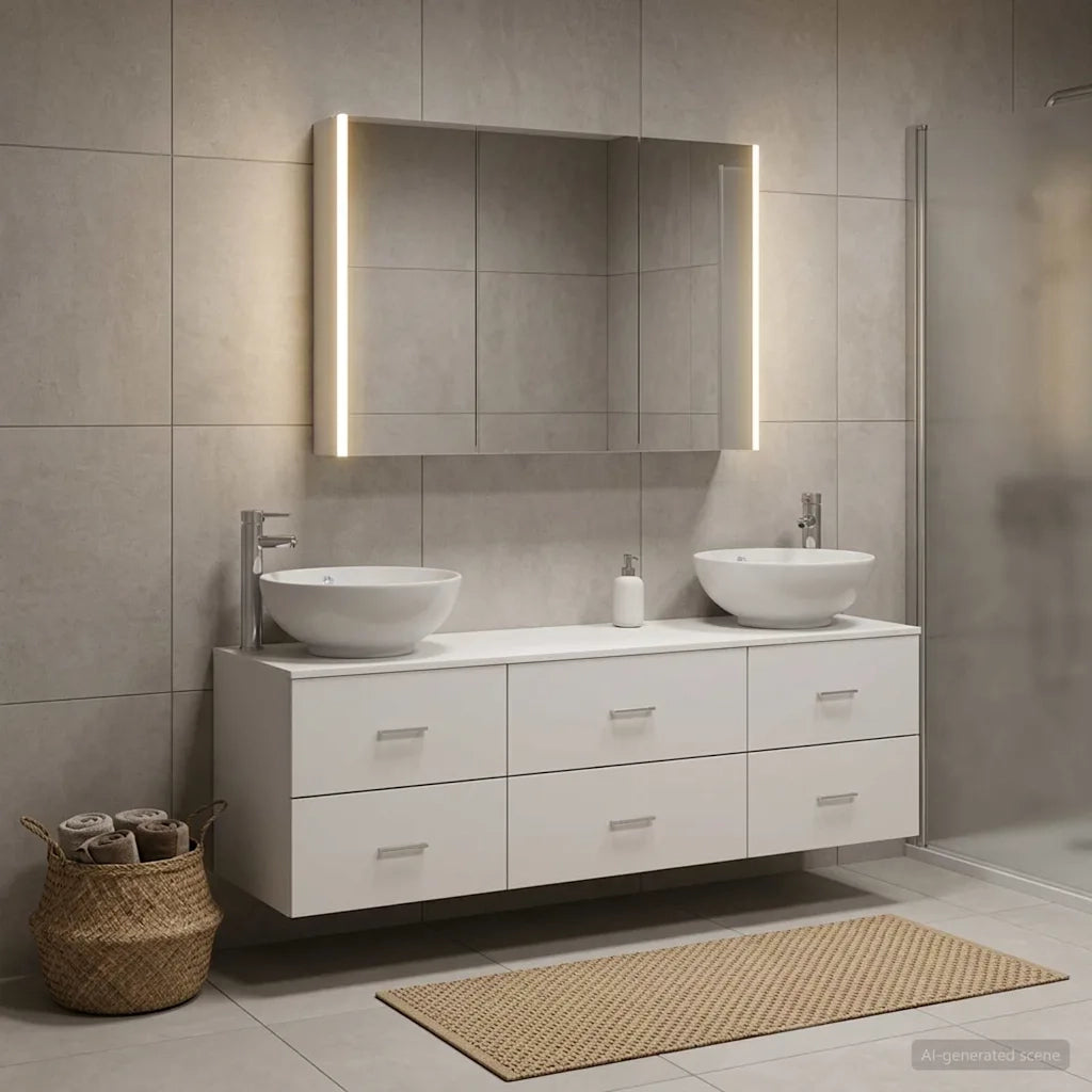 Set di mobili per il bagno 4 pcs Bianco 3406943
