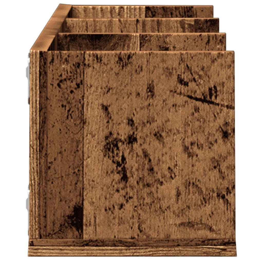 Scaffale Porta CD a Parete Antico 75x18x18 cm Legno Multistrato 855948