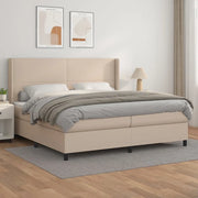 Giroletto a Molle con Materasso Cappuccino 200x200cm Similpelle 3132404