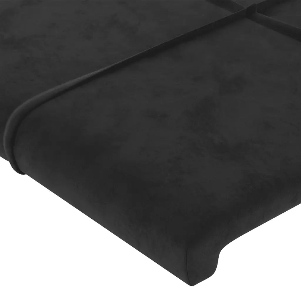 Testiera ad Orecchio-Testata con Orecchie Nera 147x16x118/128 cm in Velluto 375391