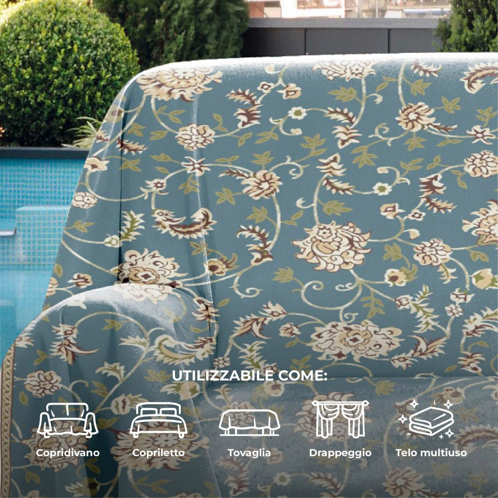 Telo Copritutto Matrimoniale Cotone 250x260 cm Grande Multiuso Copridivano Copriletto Arazzo Drappeggio Lavabile Resistente Disegno 12