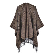 Nuovo scialle da donna in cashmere con spacco e nappe boh¨¦mien.
