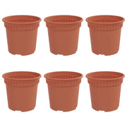 Fioriere | Cassetta per fiori | Vaso Rotondo per Fiori 6 pz Rosso Mattone ? 15 x 12 cm