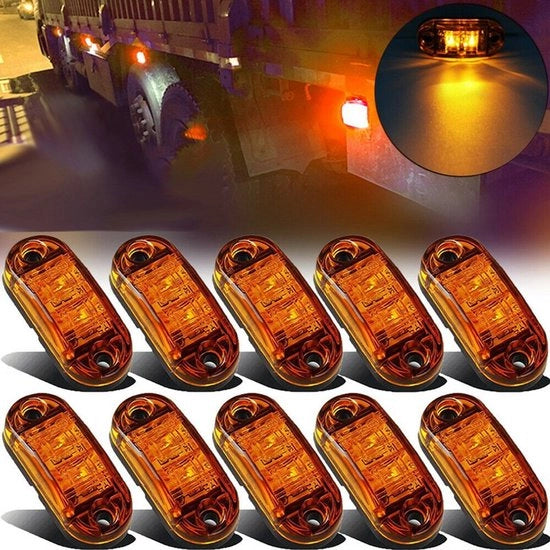 Fari di segnalazione per rimorchi - 12/24V - Fari di lato per rimorchi - Impermeabili - Adatti per camion, camper e caravan - Nero