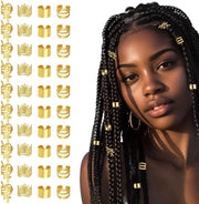 Accessori per capelli in alluminio - 40 pezzi - Dreadlocks e gioielli - intreccio - regolabile - accessori per capelli
