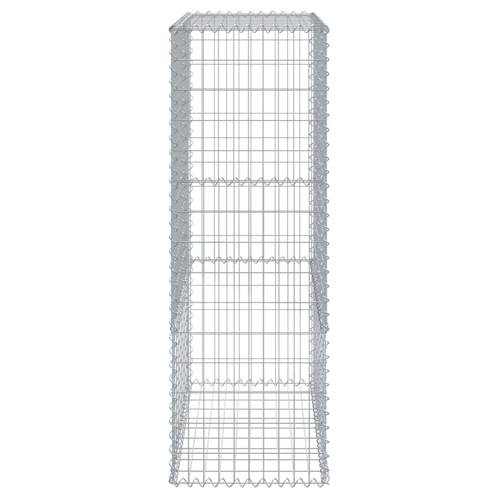 Gabbione recinto a gabbia muro di contenimento con coperchio 100 x 50 x 150 cm ferro zincato argento 02_0040109