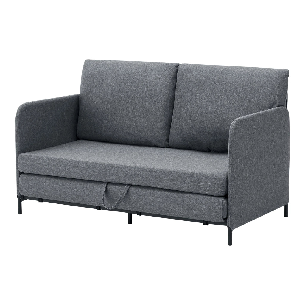 Divano/poltrona trasformabile a 2 posti 78 x 125 x 67 cm grigio scuro 03_0009128