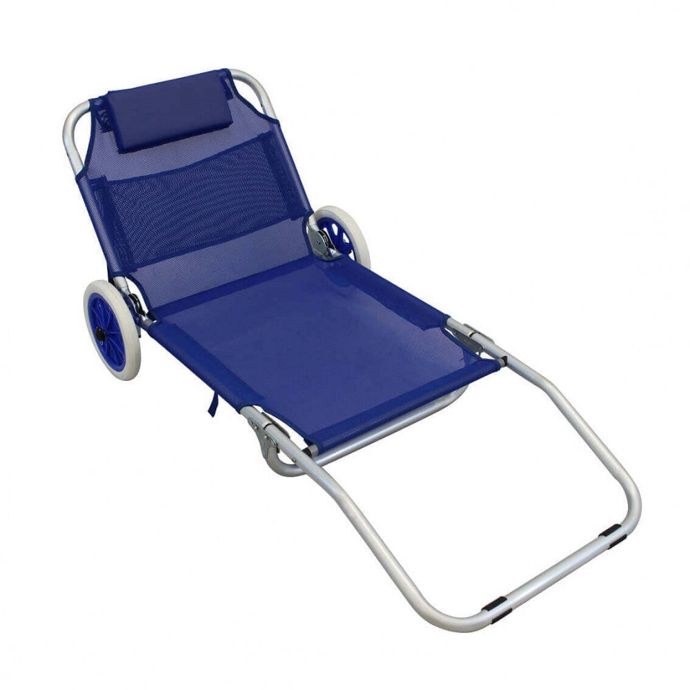 Spiaggina Carrello Pieghevole Steel 145x52x62h cm in Textilene Vari Colori