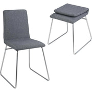 Set di 2/4 sedie da pranzo moderne, Sedia imbottita con schienale pieghevole e struttura in metallo-Sedie da pranzo