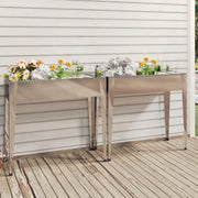 Fioriere da Giardino 2 pz Grigie Acciaio Zincato cod mxl 50564
