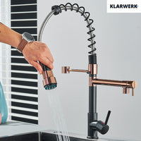 Bjorn | Rubinetto cucina Gastronomy rosegold Due docce | Rubinetto cucina professionale acciaio inossidabile | Ristorante doppio lavello