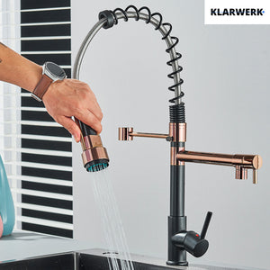 Bjorn | Rubinetto cucina Gastronomy rosegold Due docce | Rubinetto cucina professionale acciaio inossidabile | Ristorante doppio lavello