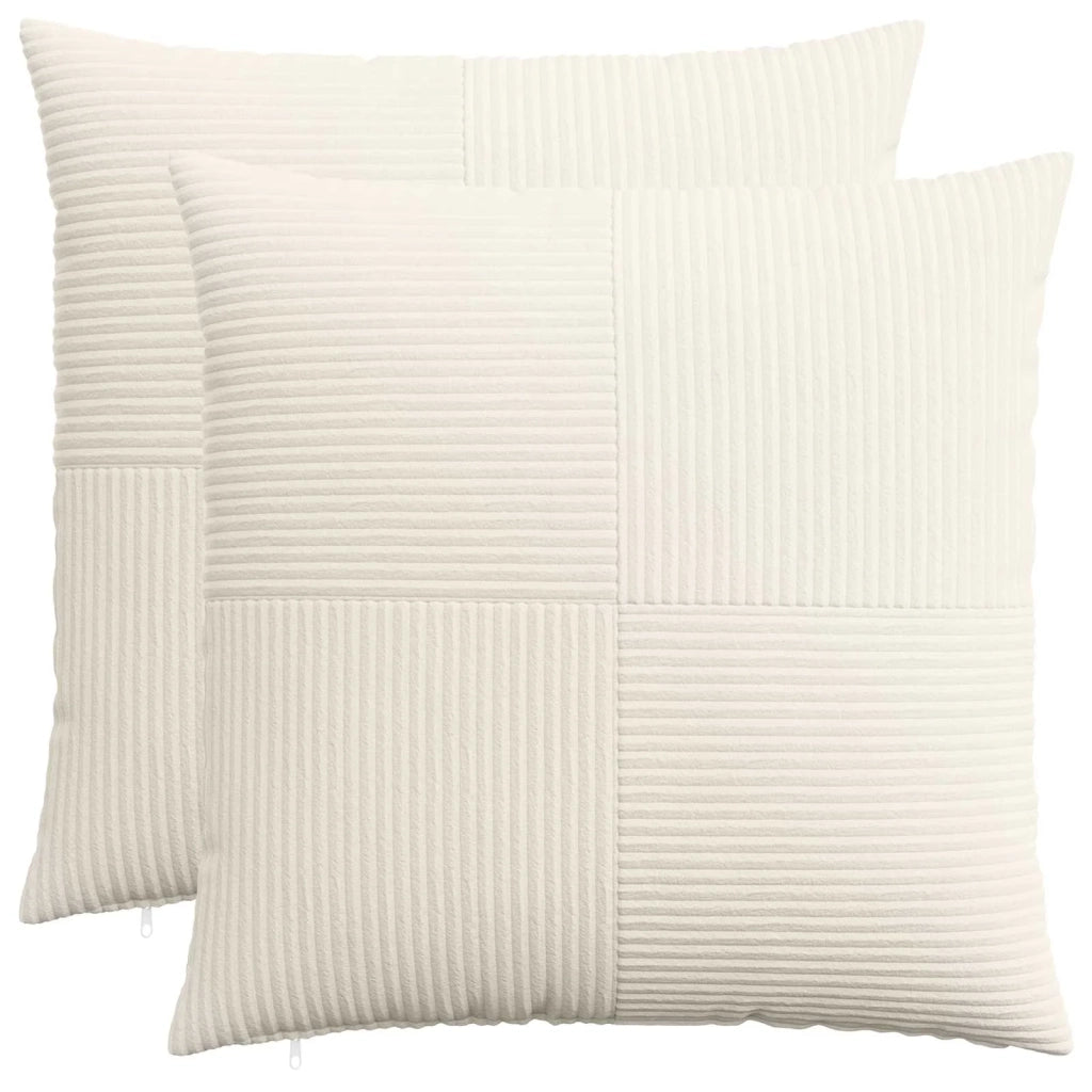 Federa 2 pcs ALMELO Crema 55 x 55 cm corduroy 915305