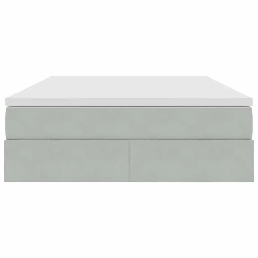 Letto con contenitore e materasso Grigio chiaro 140 x 200 cm