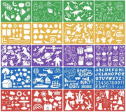Set di Stencil 20 pezzi - Stencil per Pittura - Stencil Creativi - Artigianato Fai da Te - Stencil Lavabili - Materiale PP 21x15 cm - Stencil per Disegno