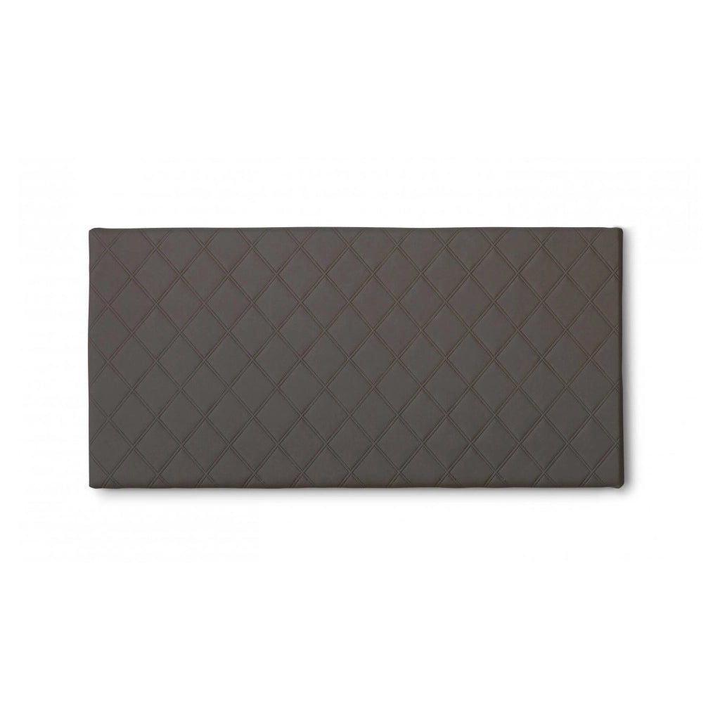 Letto piazza e mezza Acca, Testata in ecopelle a muro, Made in Italy, adatta a letto da una piazza e mezza, cm 130x60, Tortora