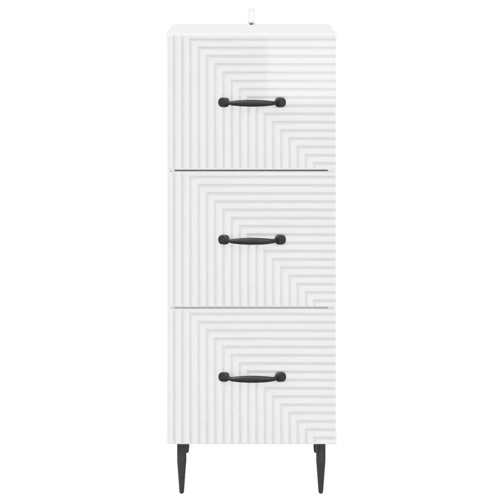 Mobile con Cassetti Bianco Lucido 33 x 34,5 x 89,5 cm