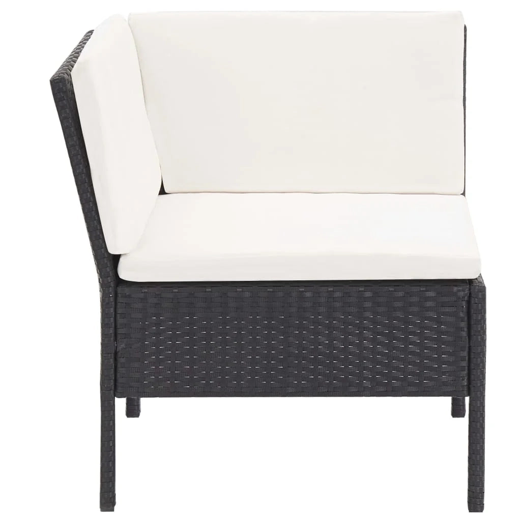 Set di mobili da giardino 6 pz con cuscini in poly rattan nero 02_0016915