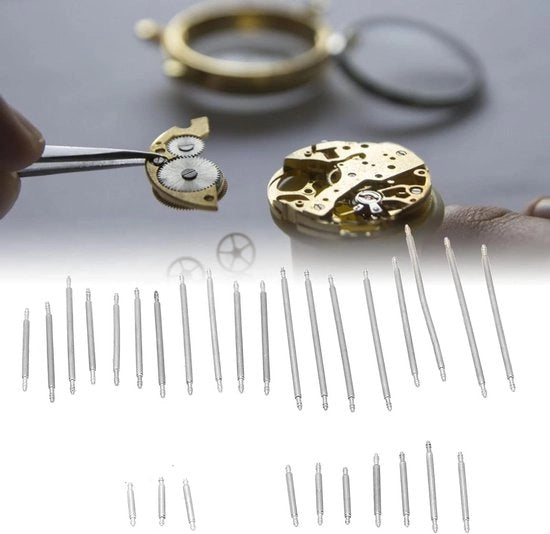 Pennelli per orologio a stecca in acciaio inossidabile - Pennelli a molla robusti per orologio - Pennelli per riparazione orologio - Pennelli per orologio - Kit di accessori per orologio per la riparazione - Accessori per molla (30 pezzi)