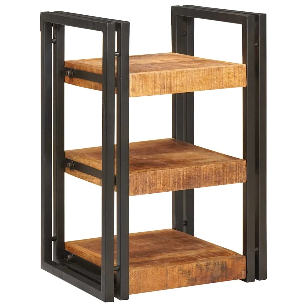 Comodino Marrone e Nero 38 x 33 x 58 cm Legno di mango massello 4016730